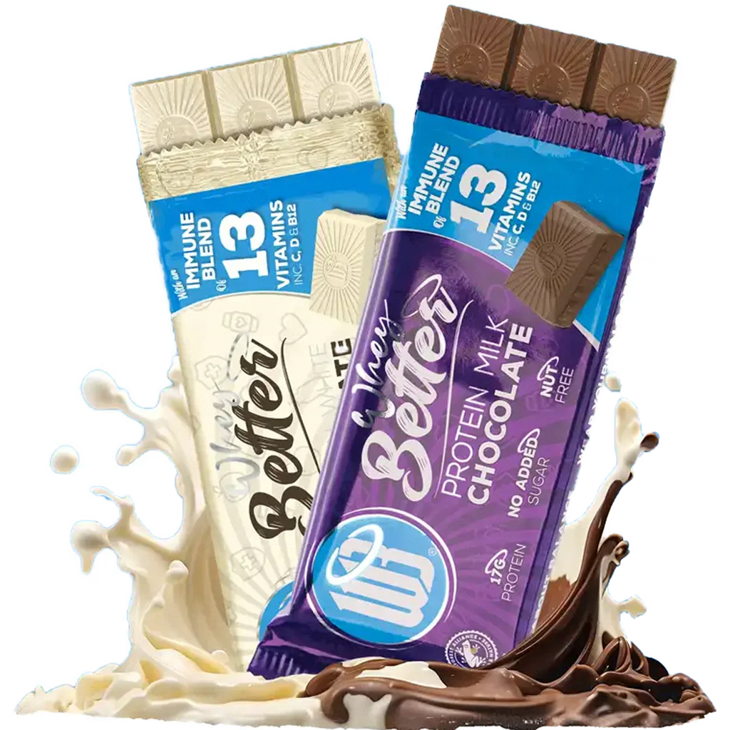 WheyBetterProtein Chocolate Immune Blend of Vitamins - 12x75g / Protein Milk Chocolate - Protein Bars