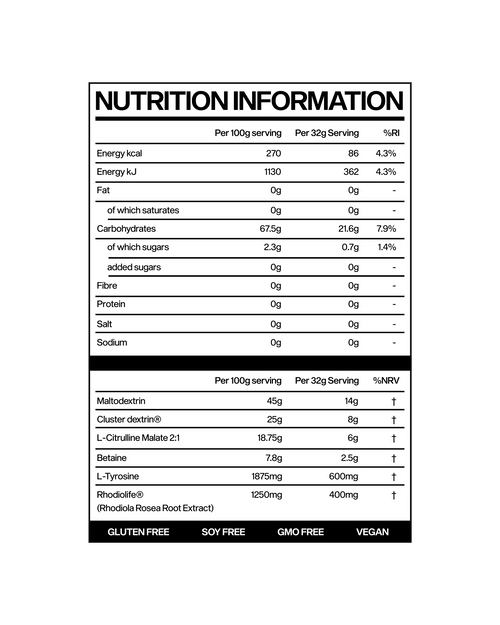 Marchon Supplements Workout Fuel 2.0 Caffeine Free