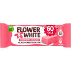Pink-packaged Flower & White Fruity Mallow with delicious strawberry flavor and 60 calories