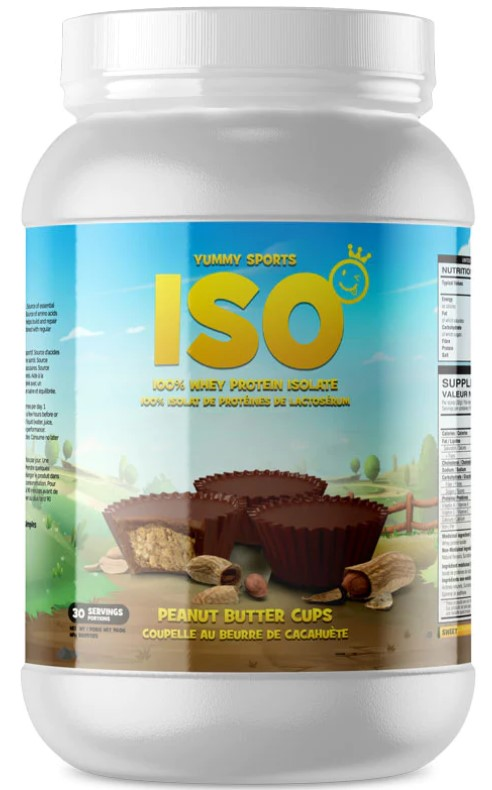 Yummy Sports ISO Tub 30 Serv - 960g / Peanut Butter Cups - Whey Protein Isolate Powder