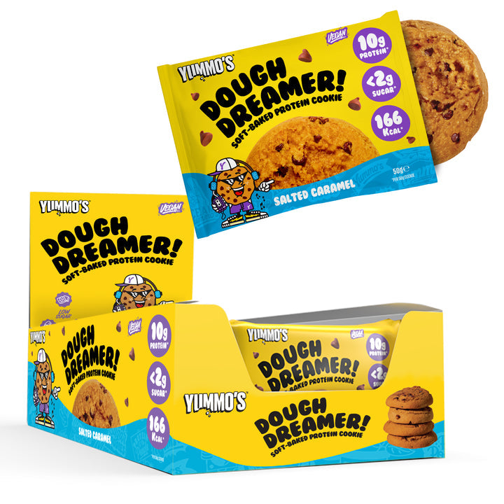 Yummos Dough Dreamer! Vegan Protein Cookie - 12x50g / Salted Caramel - Vegan Protein Cookies