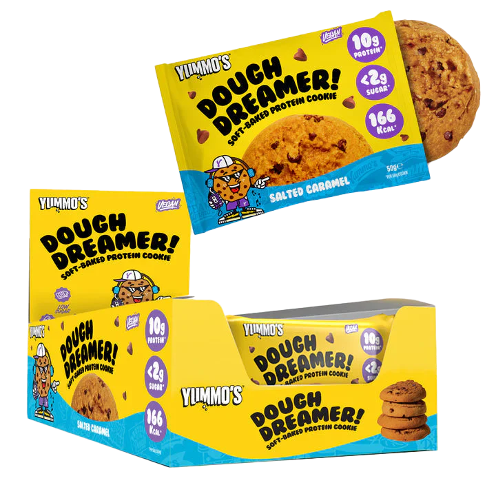 Yummos Dough Dreamer! Vegan Protein Cookie - 12x50g / Salted Caramel - Vegan Protein Cookies