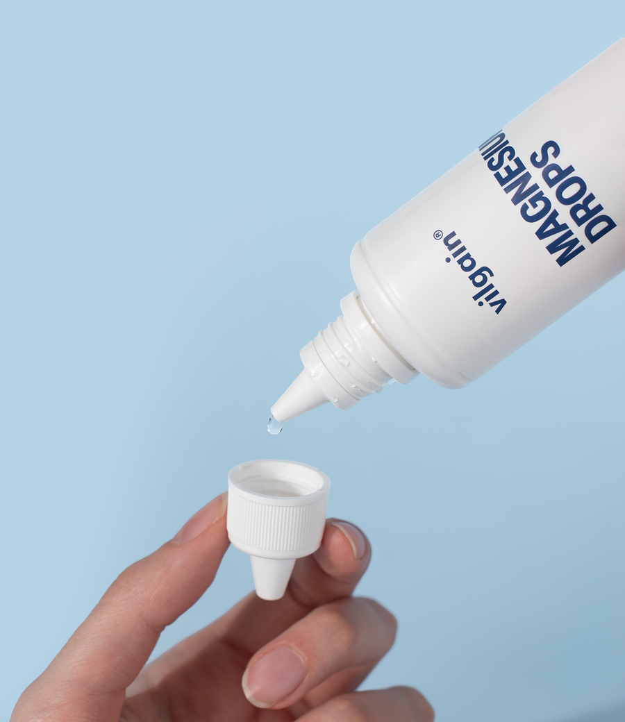 Vilgain Magnesium Drops dispensing highly absorbable magnesium for better muscle performance