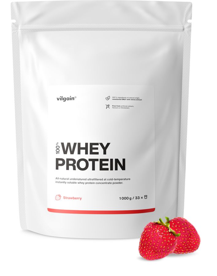 Vilgain Whey Protein - 1000g / Strawberry - Whey Protein Powder
