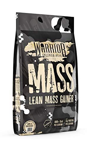 Black and white Warrior Lean Mass Gainer protein powder bag for lean muscle gains