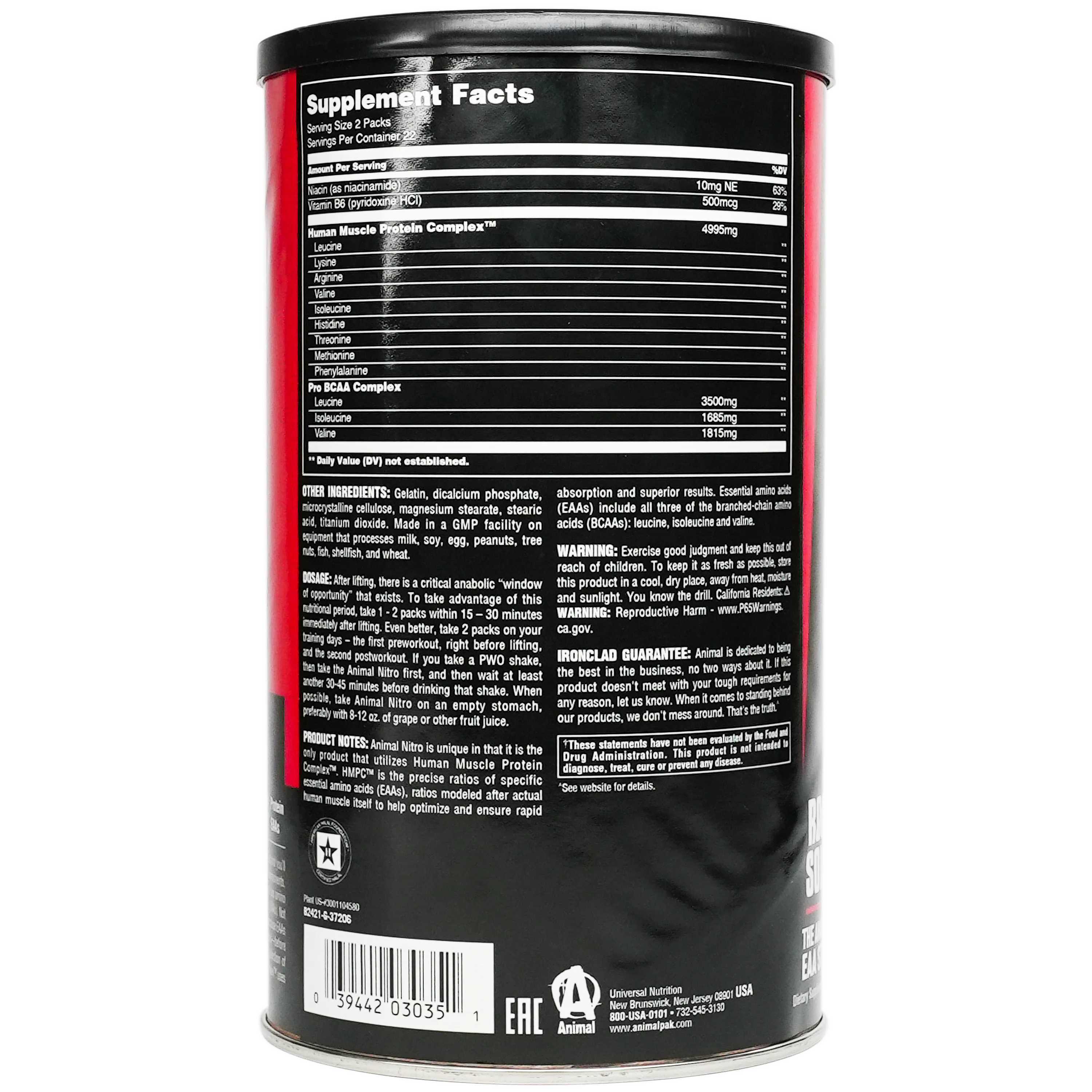 Animal Nitro EAA - 44 Packs - Amino Acids Capsules