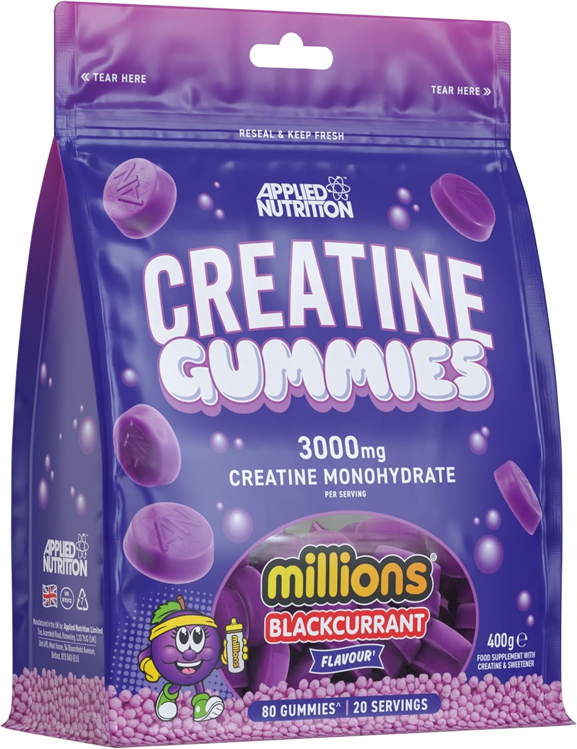 Applied Nutrition Creatine Gummies 80Gummies - 80 Gummies / Million Blackcurrant - Creatine Gummies