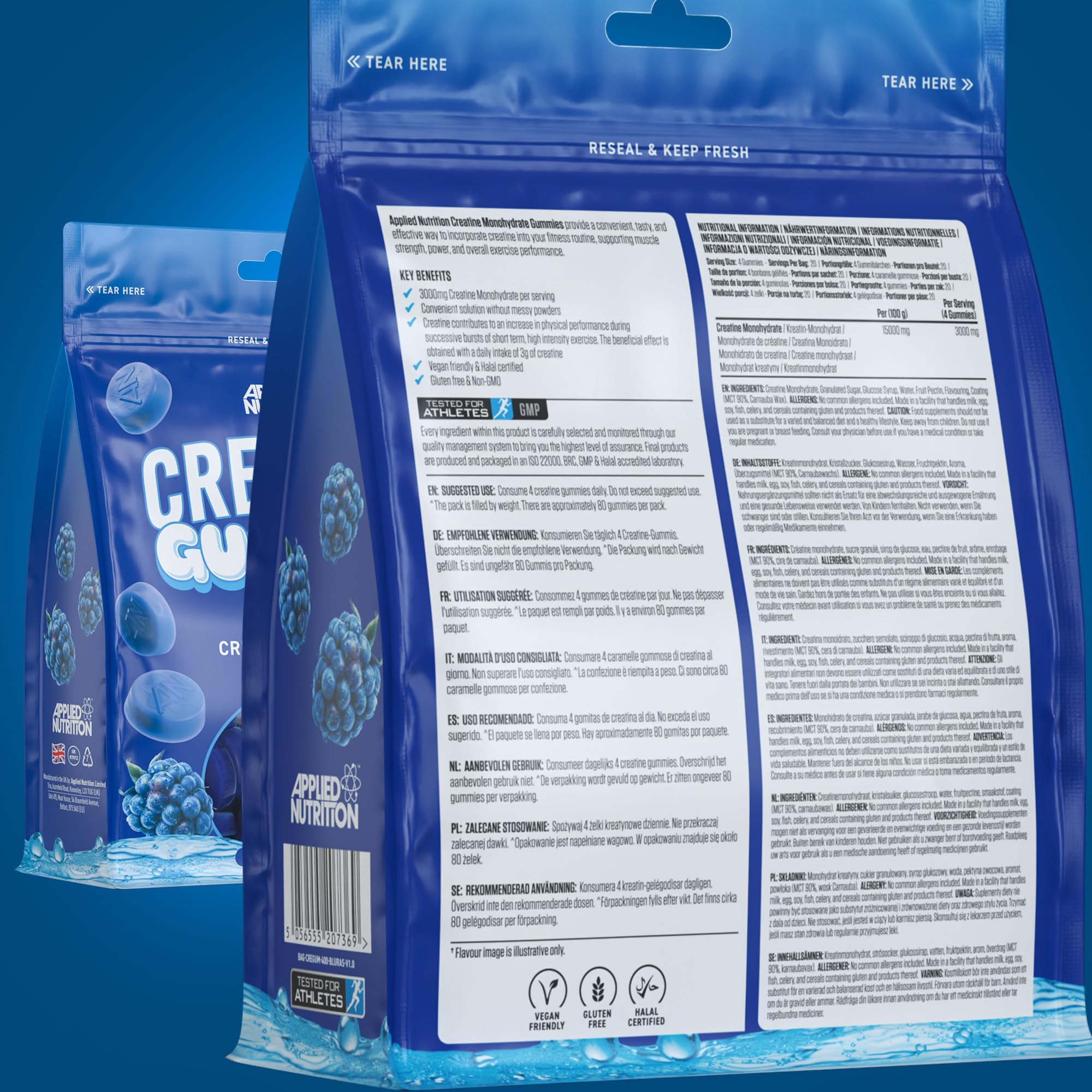 Applied Nutrition Creatine Gummies 80Gummies - 80 Gummies / Million Blackcurrant - Creatine Gummies