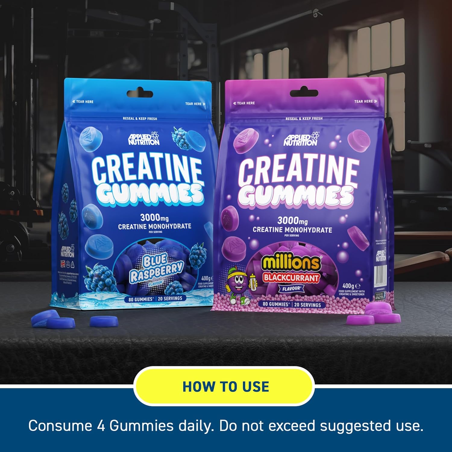 Applied Nutrition Creatine Gummies 80Gummies - 80 Gummies / Million Blackcurrant - Creatine Gummies