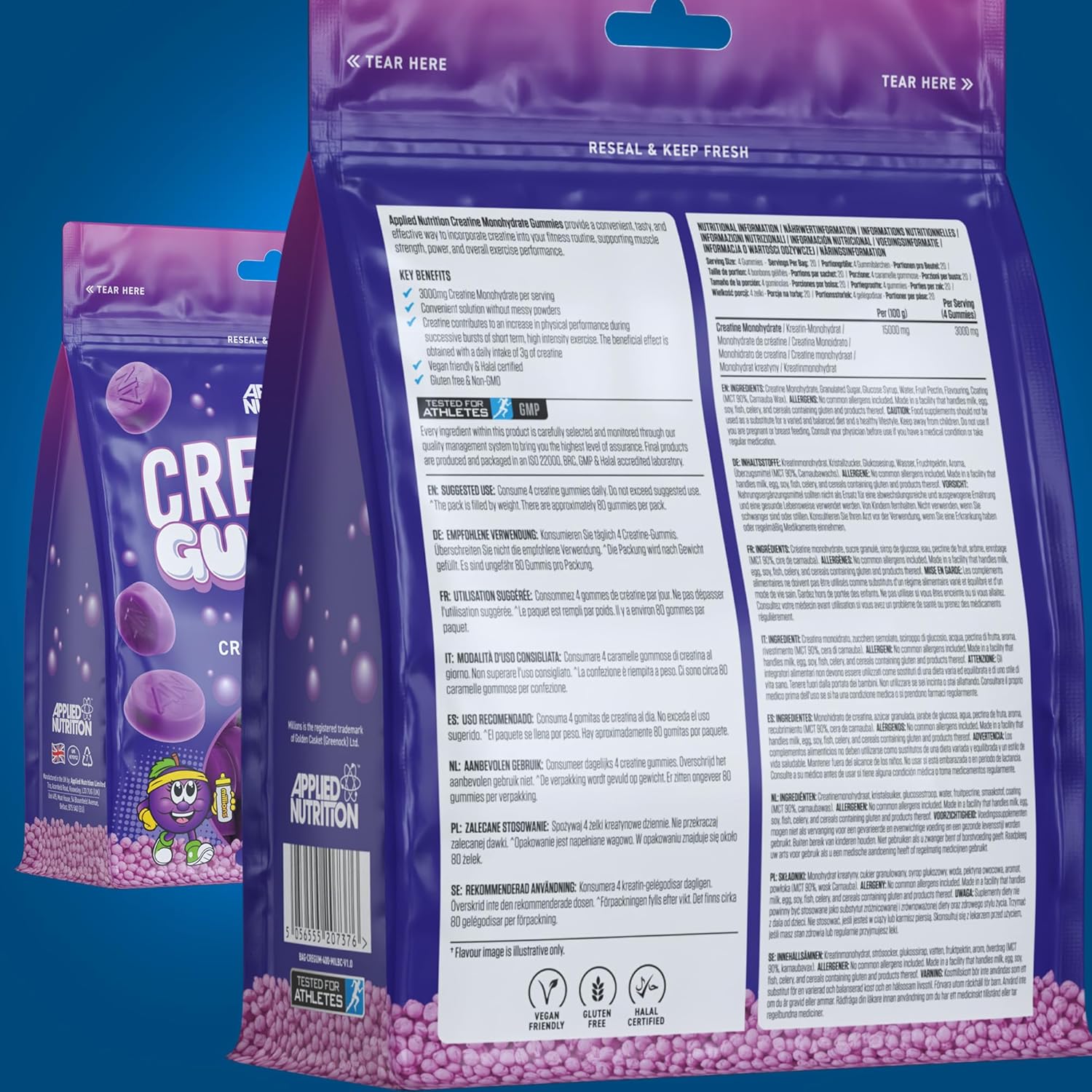 Applied Nutrition Creatine Gummies 80Gummies - 80 Gummies / Million Blackcurrant - Creatine Gummies