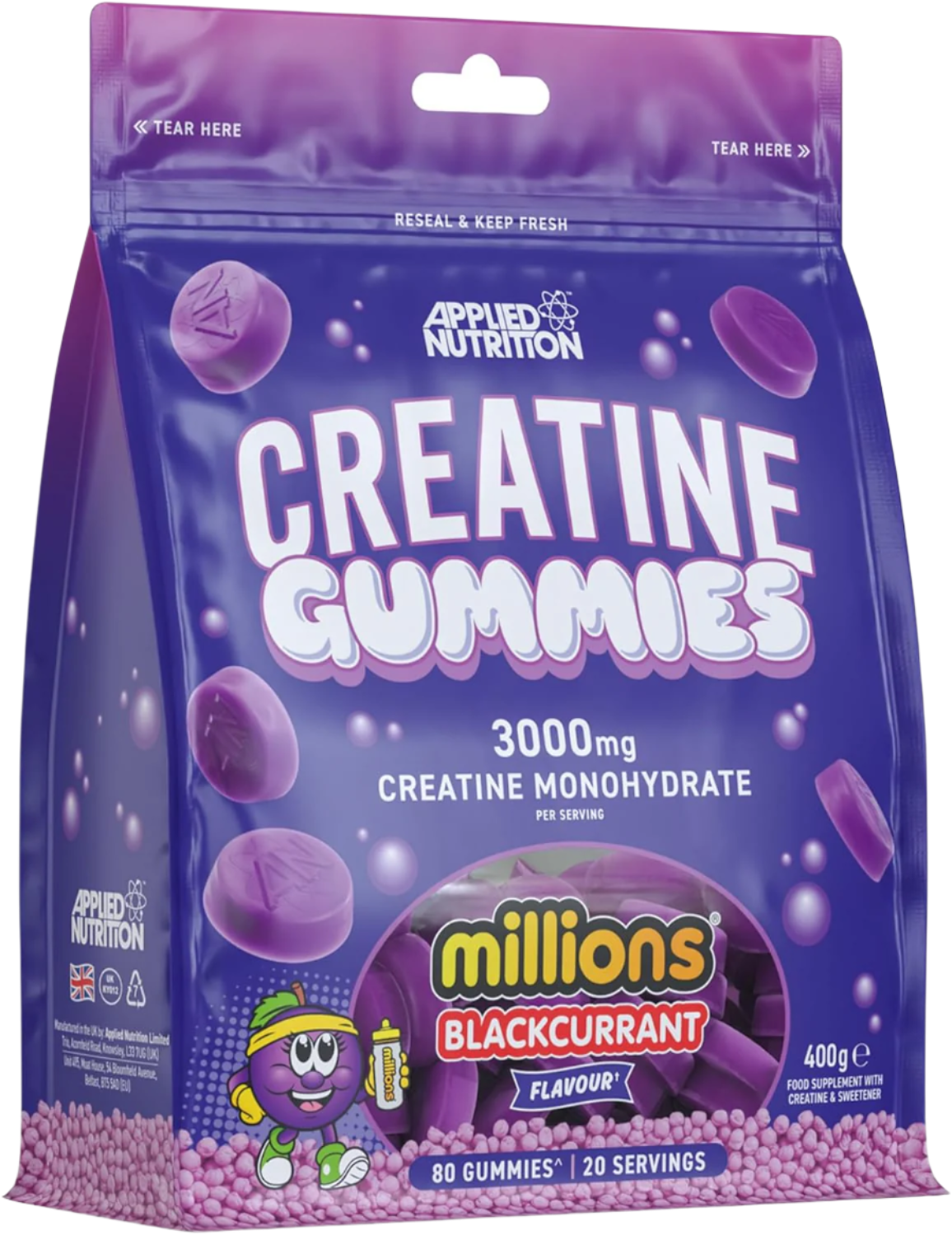 Applied Nutrition Creatine Gummies 80Gummies - 80 Gummies / Million Blackcurrant - Creatine Gummies