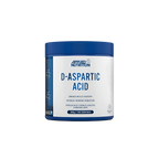 Blue and white Applied Nutrition D-Aspartic Acid supplement tub for boosting testosterone levels