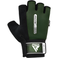 RDX Gym Weight Lifting Gloves W1 Half Plus - M / Army Green - Weight Lifting Gloves