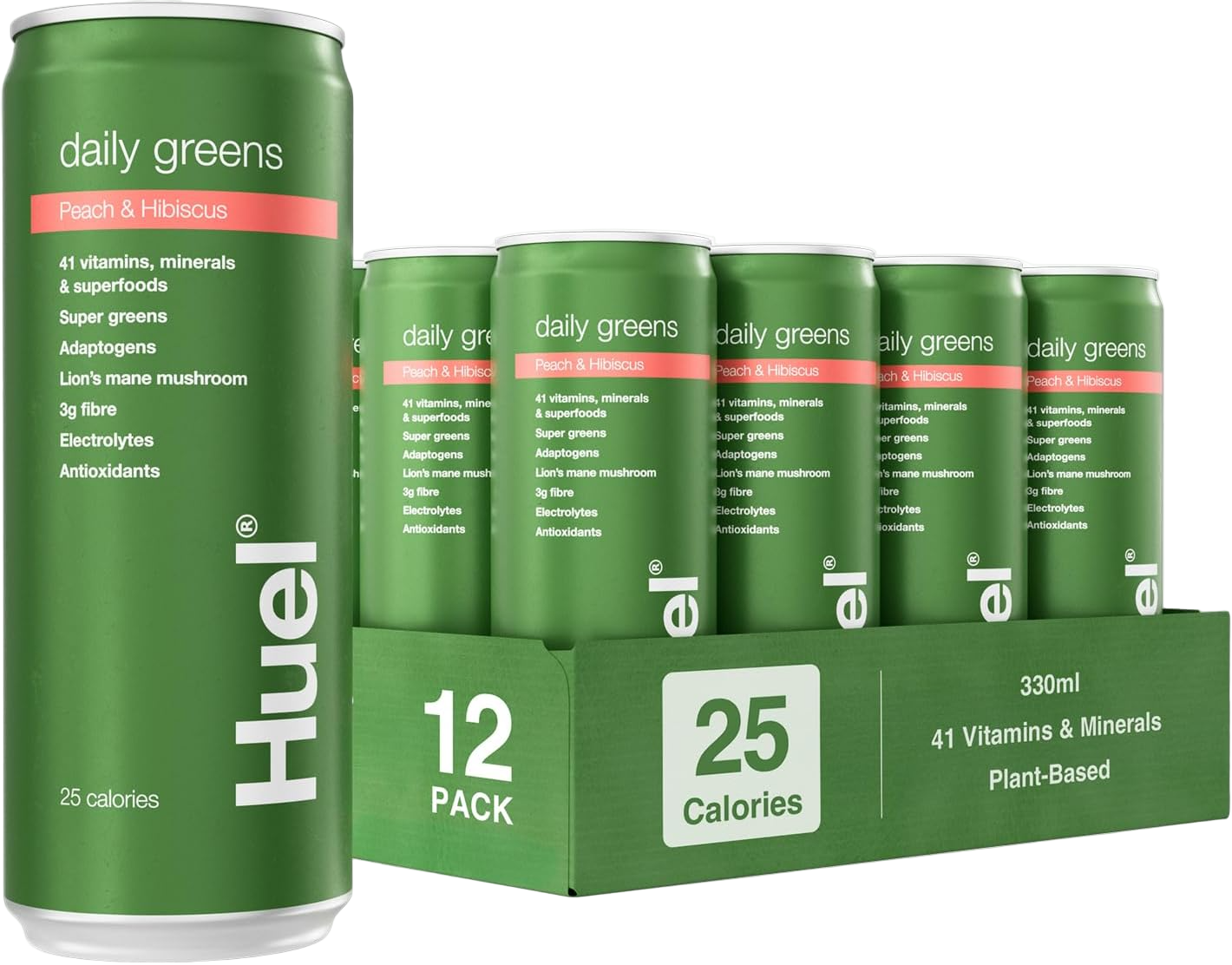 Huel Daily Greens Sparkling Drink 12x330ml - MyGymSupplements