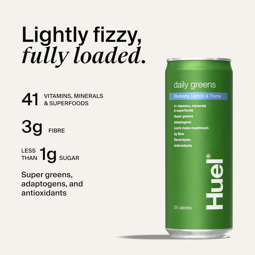 Huel Daily Greens Sparkling Drink 12x330ml - MyGymSupplements