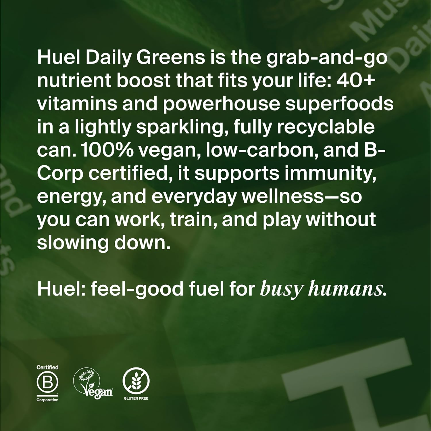Huel Daily Greens Sparkling Drink 12x330ml - MyGymSupplements