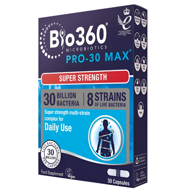 Natures Aid Pro-30 MAX 8 Strain Complex digestive health probiotic with 30B bacteria