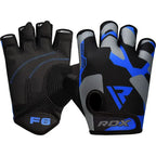 RDX Gym Gloves umblimation F6 - S / Blue - Weight Lifting Gloves