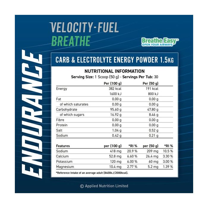 Applied Nutrition Endurance Carb & Electrolyte Energy (Breathe) - Carbohydrate Powder