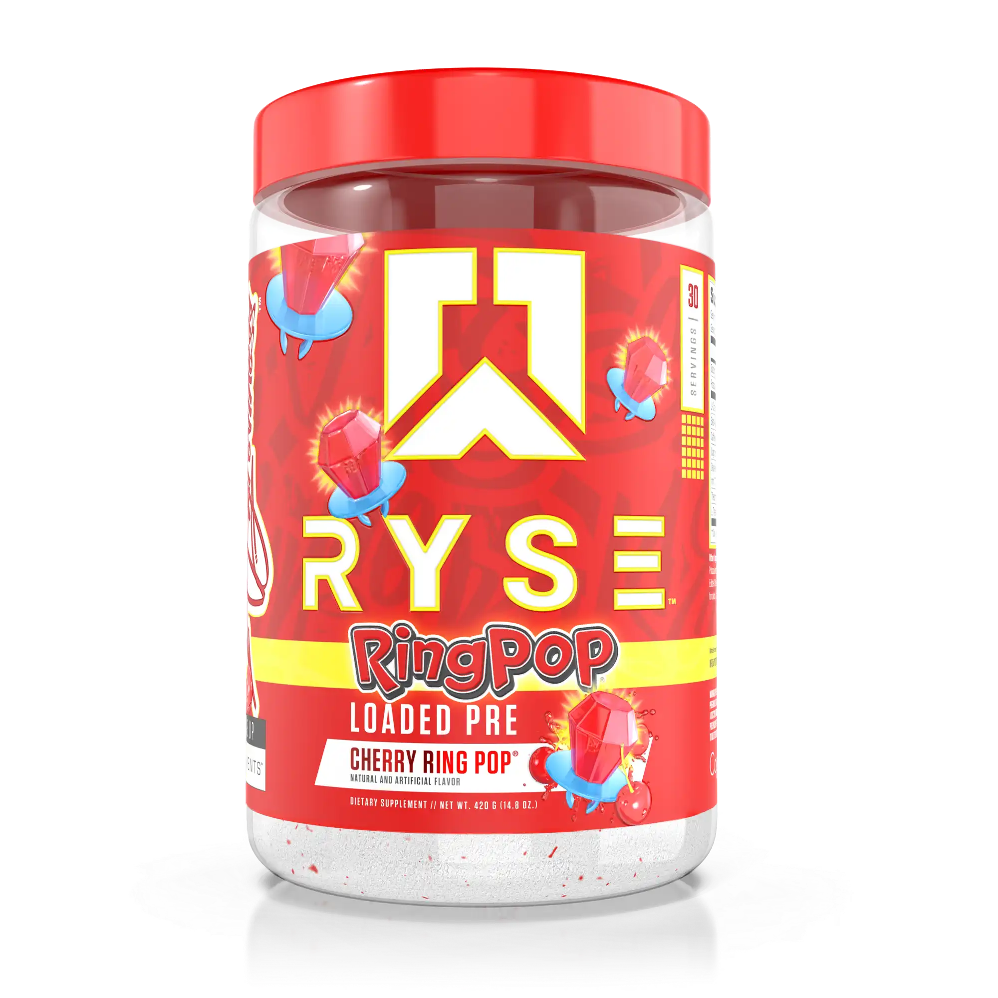 RYSE Loaded Pre-Workout - 420g / Ring Pop Cherry - Pre-Workout Powder