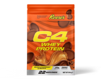 Reese’s C4 Whey Protein powder in flexible pouch with Hershey’s Milk Chocolate and Reese’s Peanut Butter Cup flavor for Cellucor C4 Whey