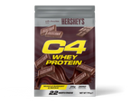 Hershey’s Milk Chocolate flavored Cellucor C4 Whey Protein pouch with Reese’s peanut butter cup flavor