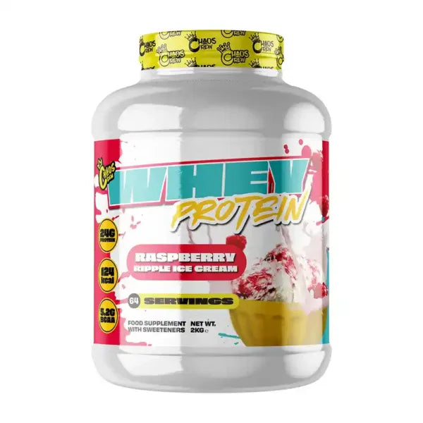 Chaos Crew Whey Protein 2kg - 1.8kg / Raspberry Ripple Ice Cream - Whey Protein Powder