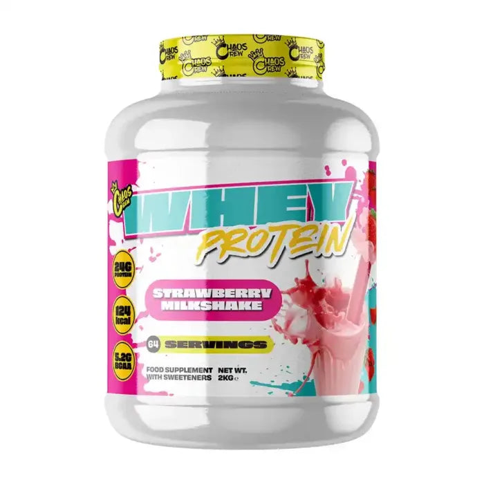 Chaos Crew Whey Protein 2kg - 1.8kg / Strawberry Milkshake - Whey Protein Powder