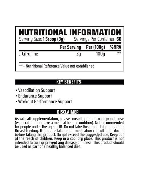 Chemical Warfare Citrulline - 180g - Citrulline Powder