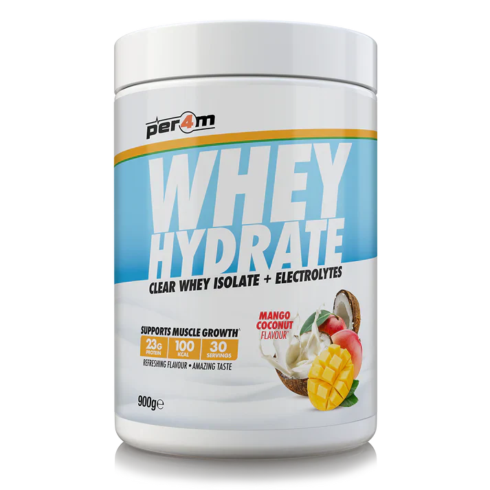 Per4m Clear Whey Hydrate | Light Refreshing Protein with Electrolytes - 900g / Mango Coconut - Clear Whey Protein Powder