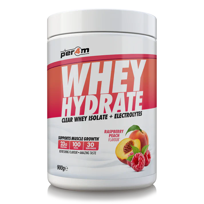 Per4m Clear Whey Hydrate | Light Refreshing Protein with Electrolytes - 900g / Raspberry Peach - Clear Whey Protein