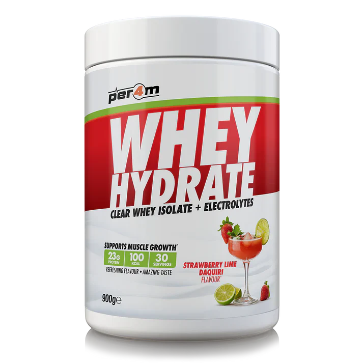 Per4m Clear Whey Hydrate | Light Refreshing Protein with Electrolytes - 900g / Strawberry Lime Daiquiri - Clear Whey
