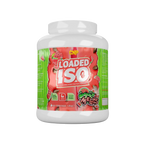 CNP Loaded ISO protein powder container with watermelon flavor on a white background