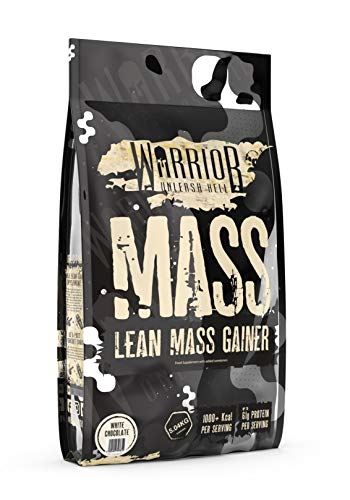 Black and white camouflage Warrior Lean Mass Gainer supplement bag for lean mass gains