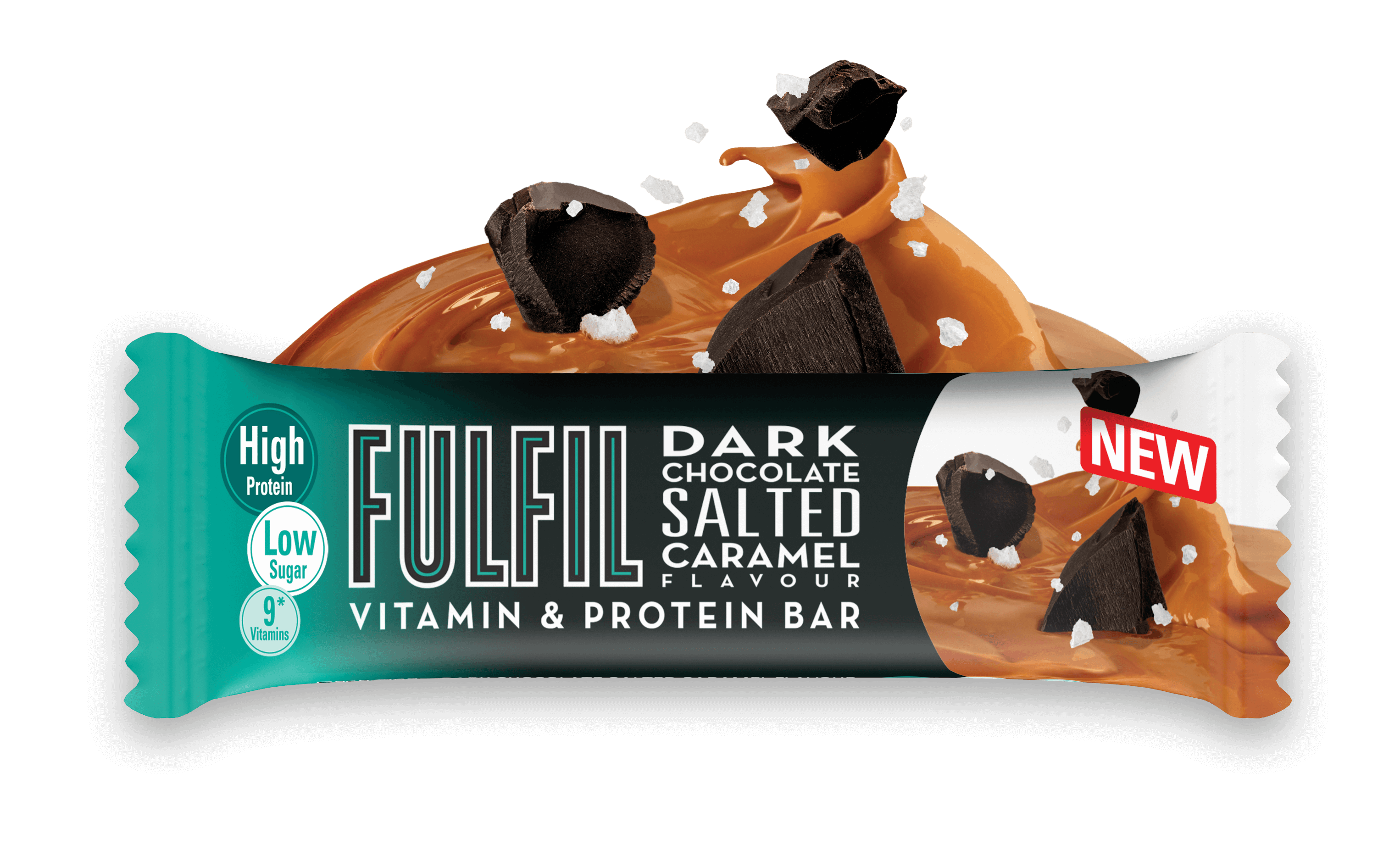 Fulfil Nutrition Vitamin & Protein Bar - 15x55g / Dark Salted Caramel - Protein Bars