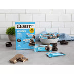 Box of Quest Nutrition Mini Protein Bars in Cookies & Cream flavor 8x32g