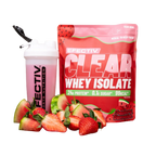 Strawberry watermelon flavored clear whey isolate protein powder and shake from Efectiv Nutrition Clear Whey Isolate
