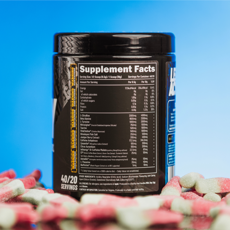 Efectiv Nutrition LEGACY Pre-Workout - 380g / Fizzy Bubble Sweets - Pre-Workout Powder