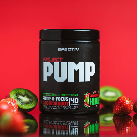 Efectiv Nutrition Project Pump - 440g / Strawberry Kiwi - Pre-Workout Powder