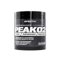 Black plastic tub of Effectiv Nutrition PeakO2 with six adaptogenic mushrooms supplement