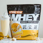 Banana creme flavored highly bioavailable whey protein powder by Effectiv Nutrition Whey for lean muscle