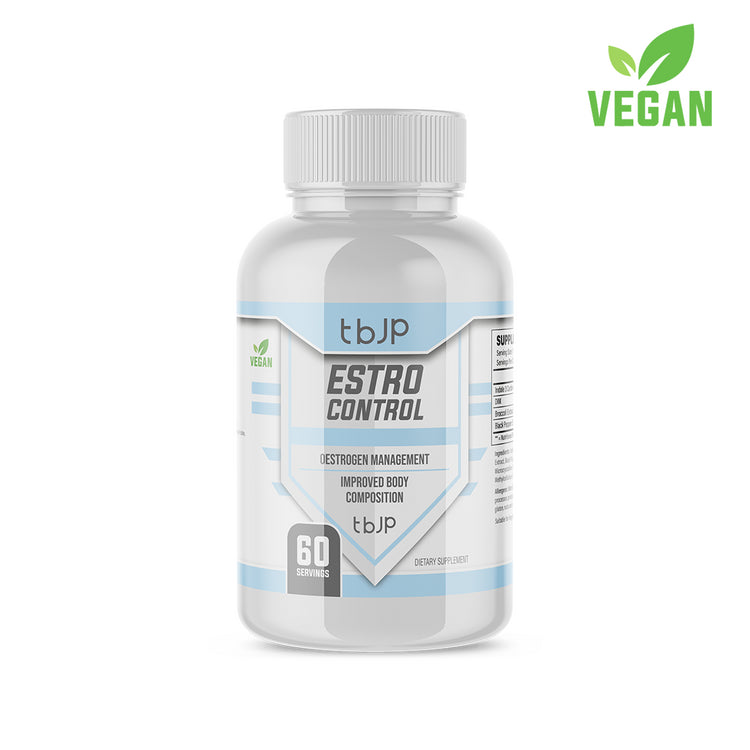 White Estro Control bottle supporting estrogen and promoting hormonal balance