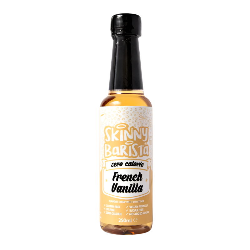 Bottle of The Skinny Food Co Sugar Free Coffee Syrup with French vanilla flavor