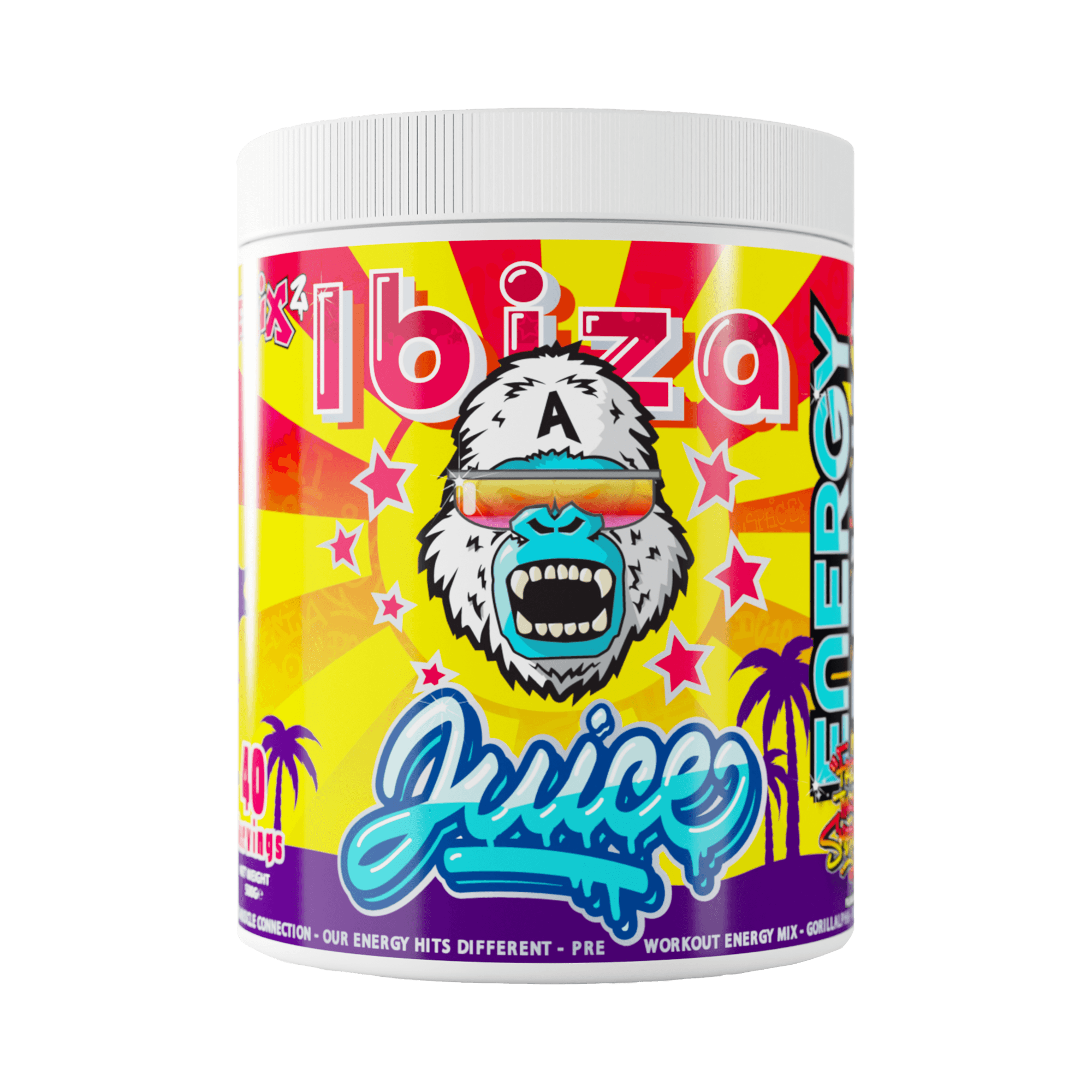 Gorillalpha Ibiza Juice featuring a cartoon gorilla in sunglasses for Ibiza Juice Remix