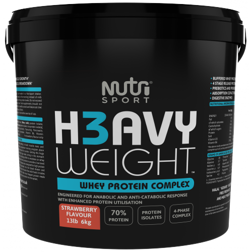 NutriSport H3avyweight Whey Protein Complex - 6kg / Strawberry - Whey Protein Powder