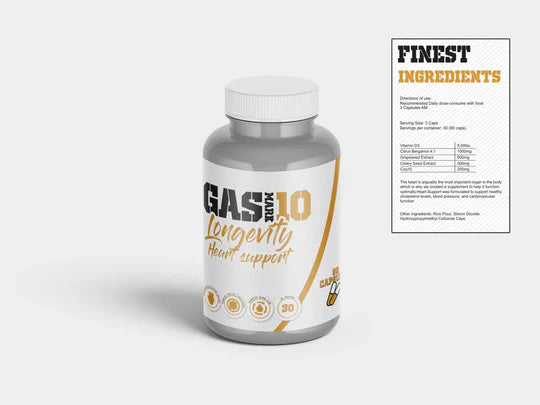 Gas Mark 10 Longevity Heart Support 90 Caps Health and Wellbeing