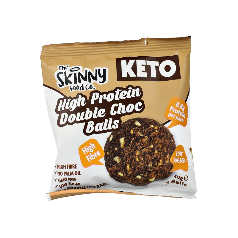The Skinny Food Co High Protein Keto Balls Double Choc - 10x40g / Double Chocolate - Protein Balls