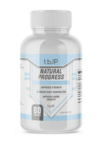 White Natural Progress bottle supports natural hormone and muscle growth with powerful laxogenin blend