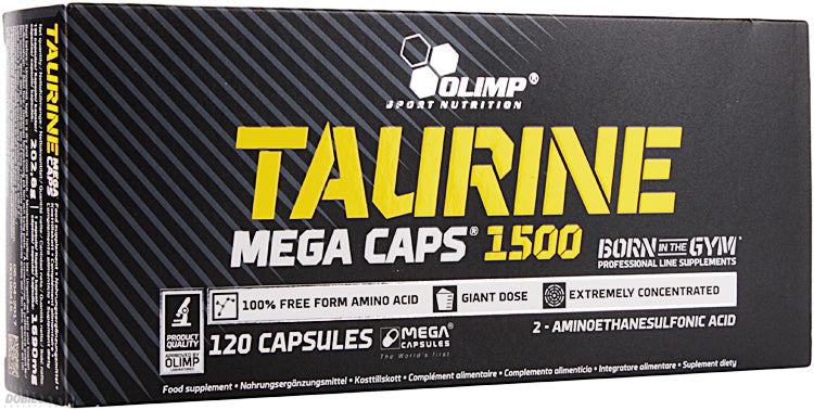 Olimp Sport Nutrition Taurine Mega Caps 1500 dietary supplement with 120 free form amino acid capsules
