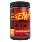 Black and red Mutant GEAAR amino acid supplement container in Sweet Iced Tea flavor for muscle growth